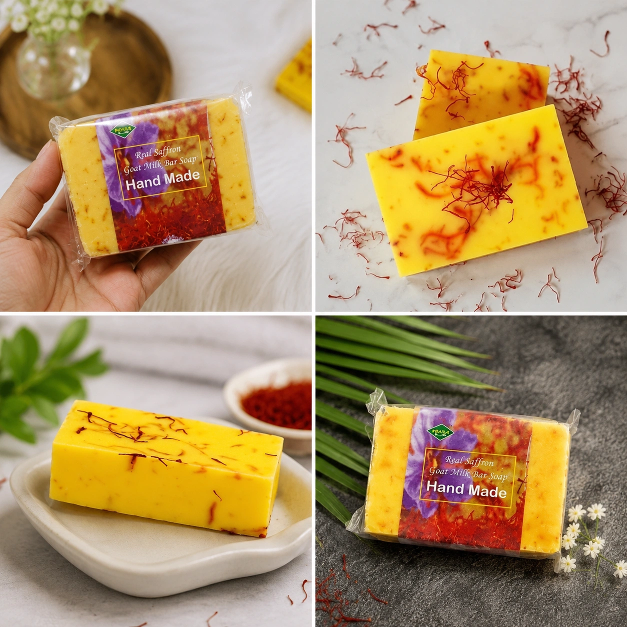 Piyasa Real Saffron Goat Milk Bar Soap Hand Made 100gm