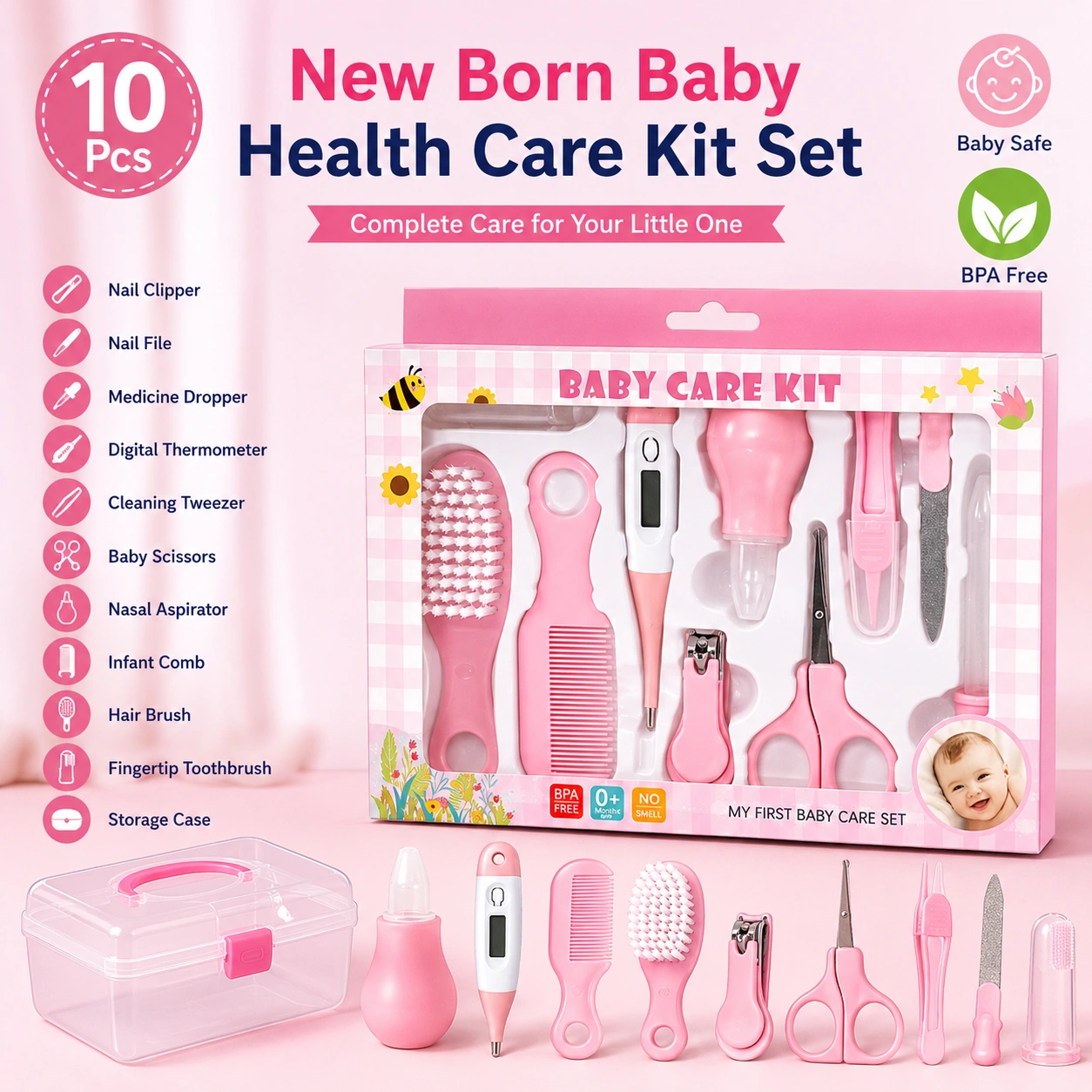 Set Of 10Pcs New Born Baby Kids Health Care Kit Set