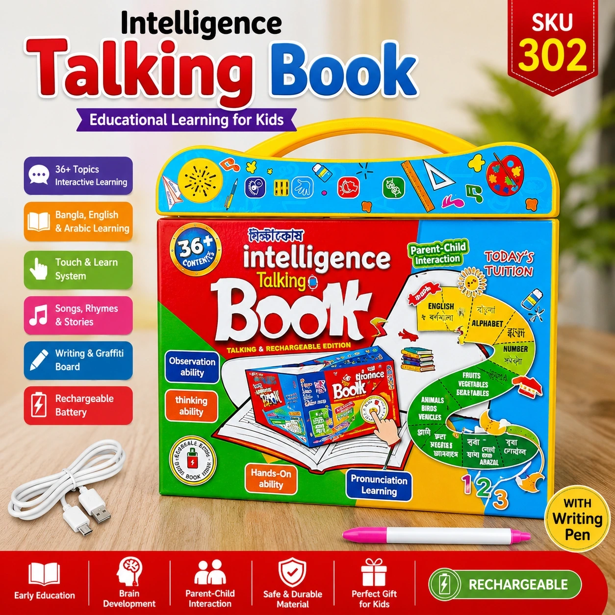 Intelligence Talking Book for Kids 36 Topics